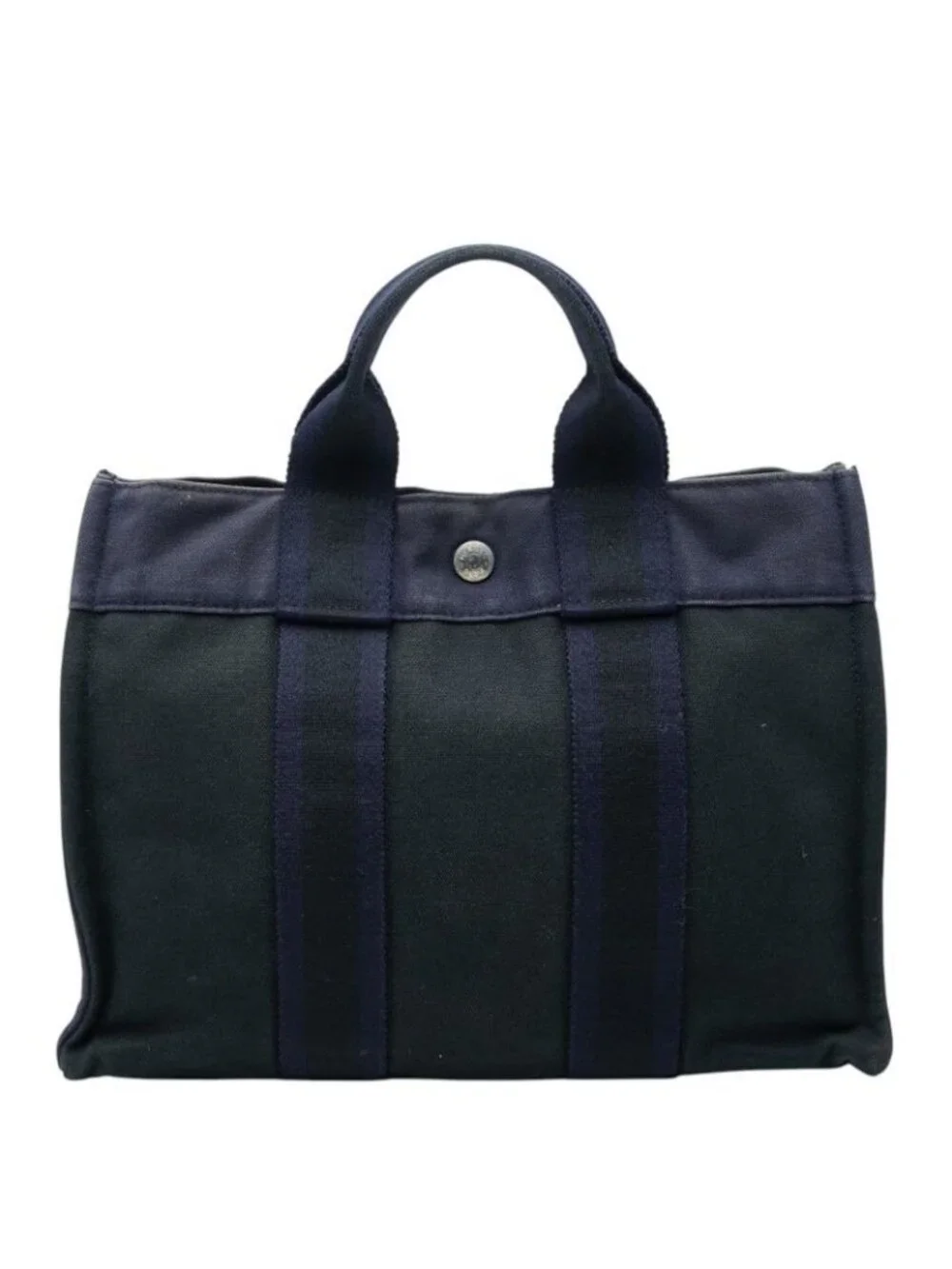 Hermes Fourre Tout PM Tote Black Purple Canvas